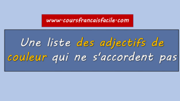 Quels couleurs ne s'accordent pas ?