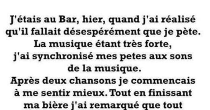 Quand je pète j'ai des glaires ?